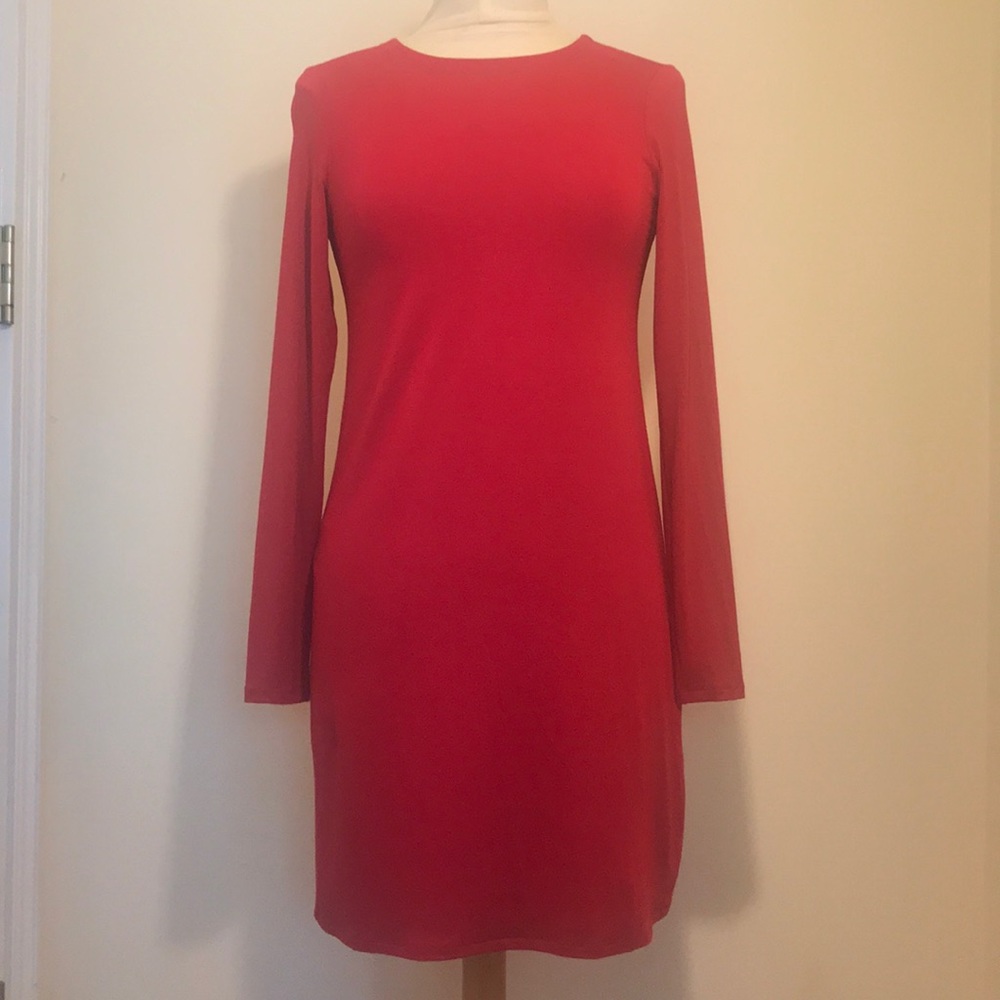 Eileen Fisher Long sleeve Red dress.